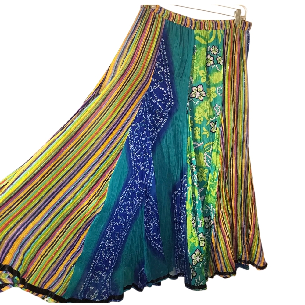 Soft Surroundings Multi-Print Color Fully Lined Maxi Skirt | Size Medium - Picture 2 of 12